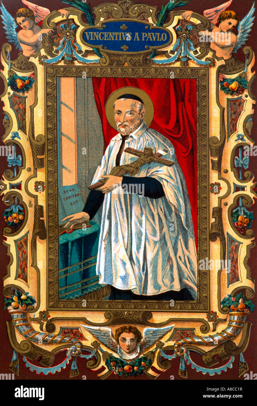 Saint Vincent de Paul prêtre catholique Banque D'Images