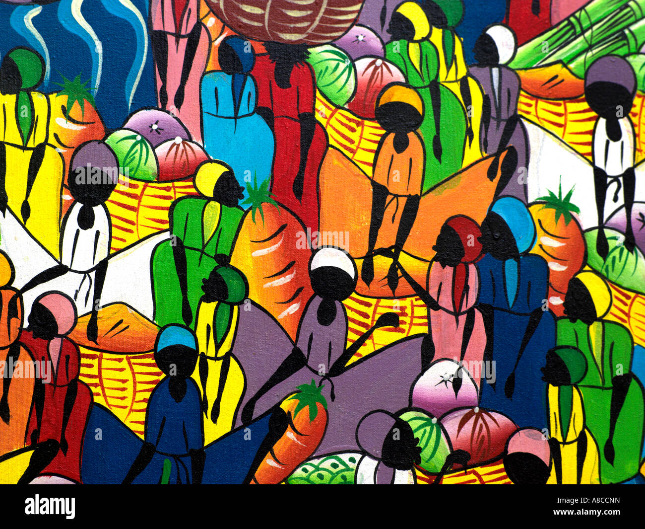 Les gens sans visage le vaudou haïtien - peinture haute en couleur Photo  Stock - Alamy