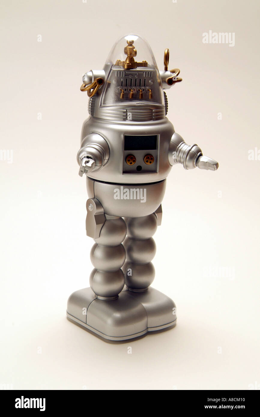 Jouet en plastique de l'enfant robot dans le style futuriste de Robby le  Robot de Planète interdite film Photo Stock - Alamy