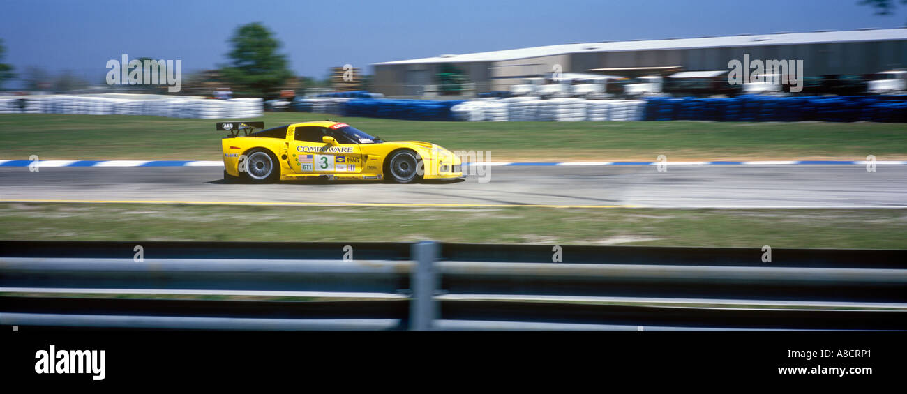 Chevrolet Corvette C6 R n la 53e édition de 12 heures de Sebring course de voiture de sport à Sebring Sebring International Raceway en Floride Banque D'Images