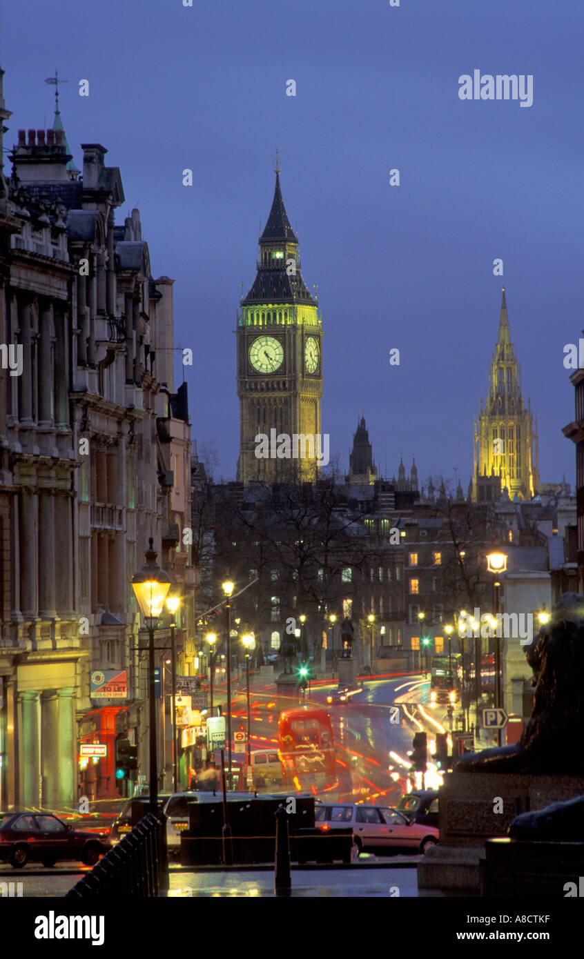 Big Ben de nuit London England UK Banque D'Images