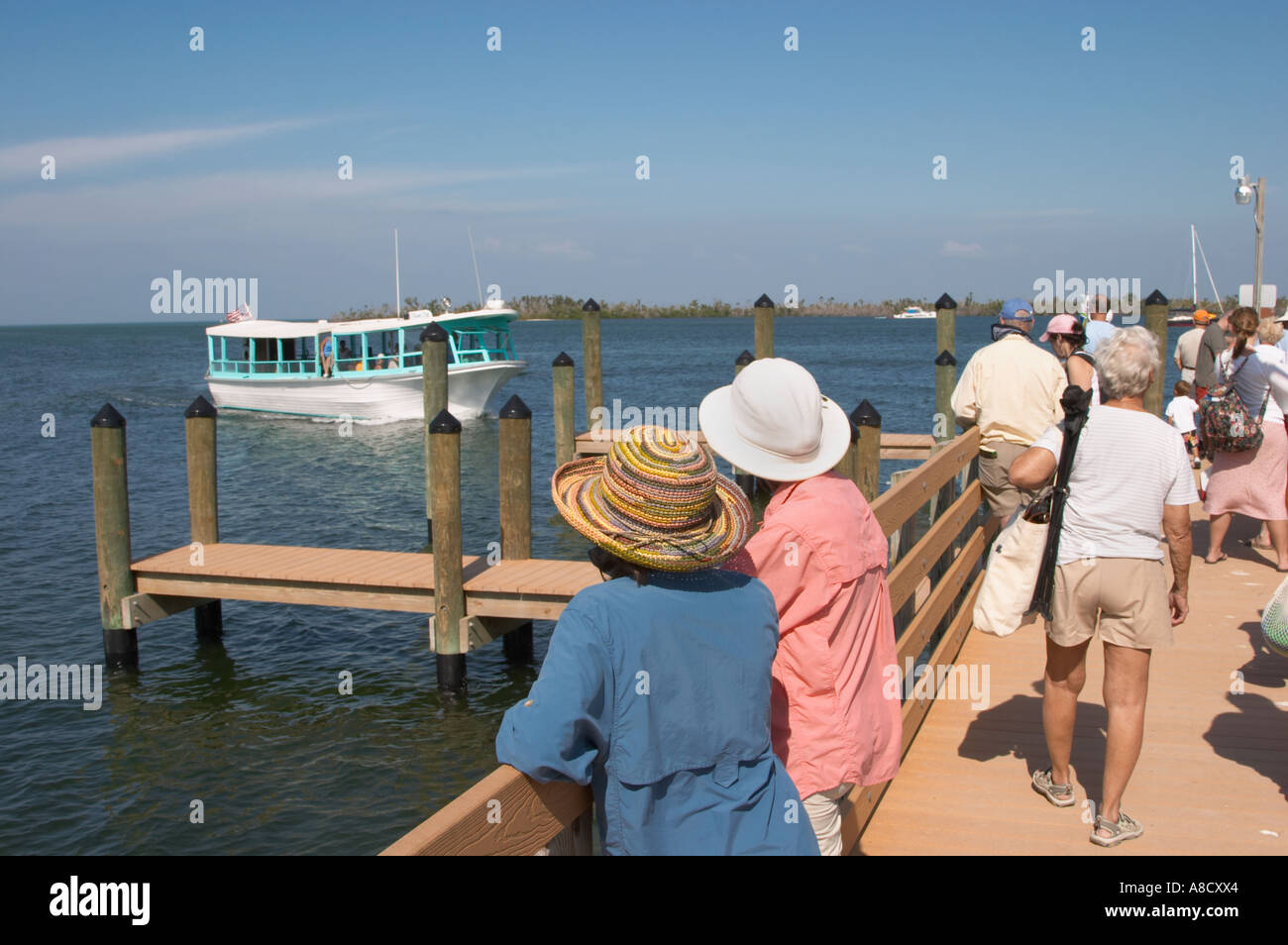 TROPIC STAR TOUR ENTRÉE EN BATEAU À QUAI À Cayo Costa STATE PARK SUR LE GOLFE DU MEXIQUE DANS LE SUD-OUEST DE LA FLORIDE Banque D'Images