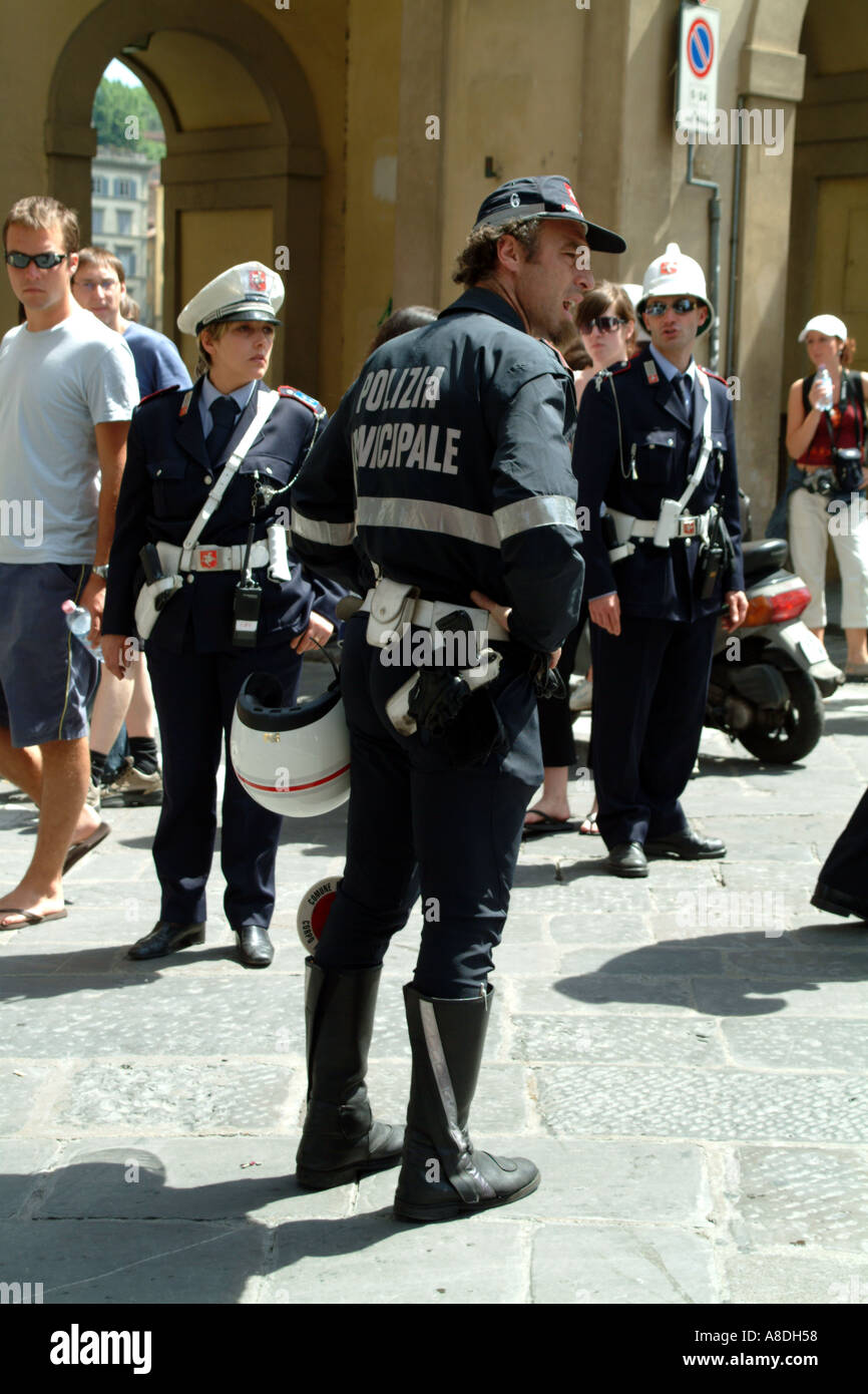 La police italienne Florence Toscane Italie Europe EU Banque D'Images