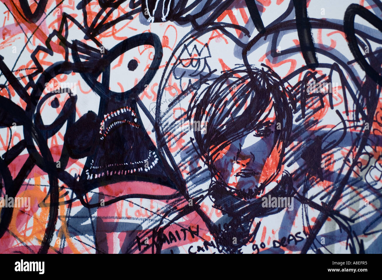 Graffiti dans Barcelone (2006), l'Espagne, Europe Banque D'Images