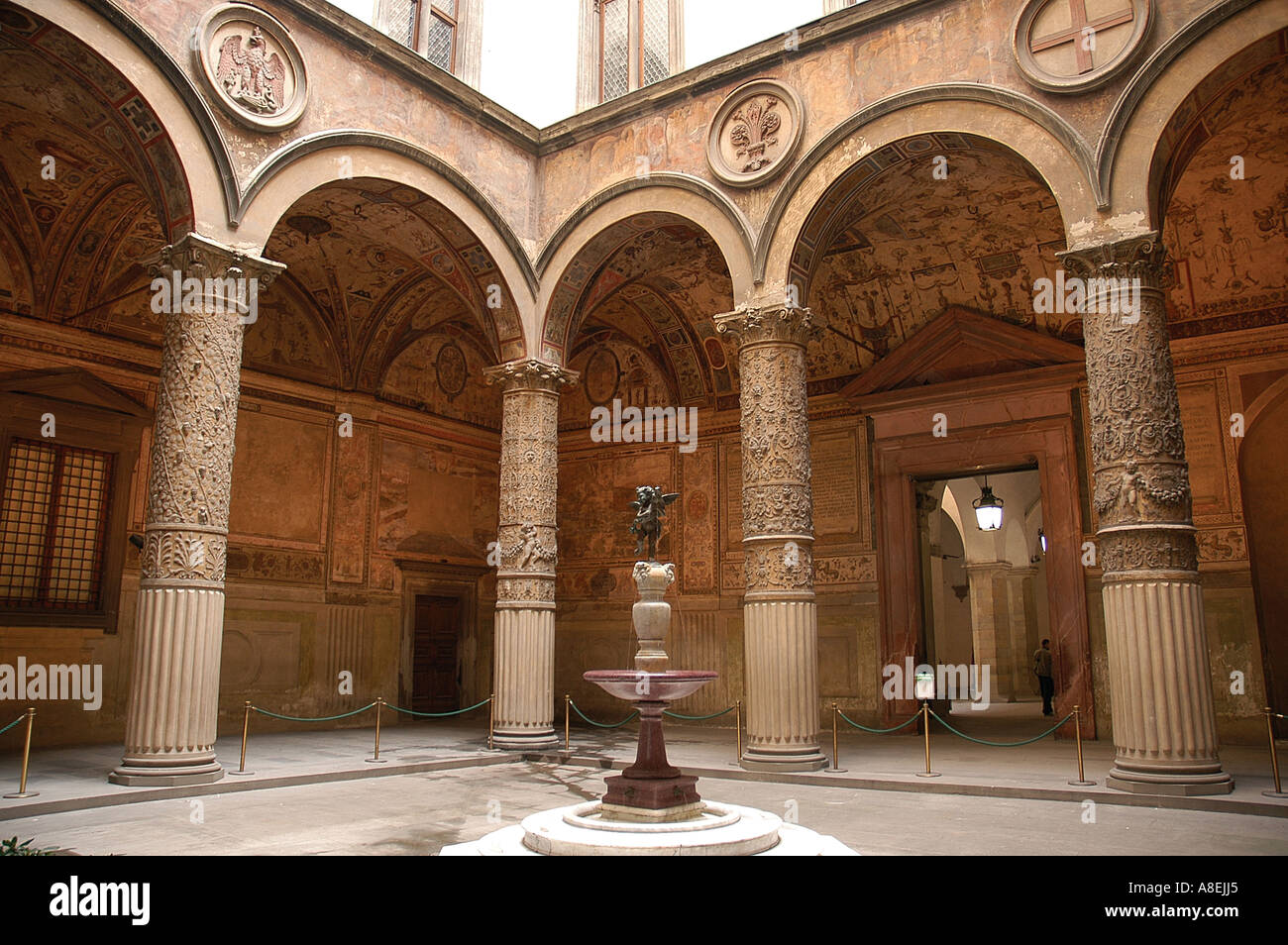 Palazzo Vecchio Conçu par Michelozzo en 1453. Florence, Toscana.Italie Banque D'Images