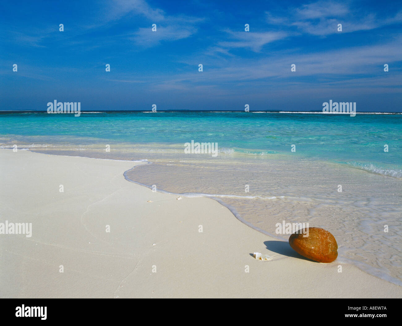 Îles Maldives océan Indien, l'atoll de Baa, Coco beach Banque D'Images