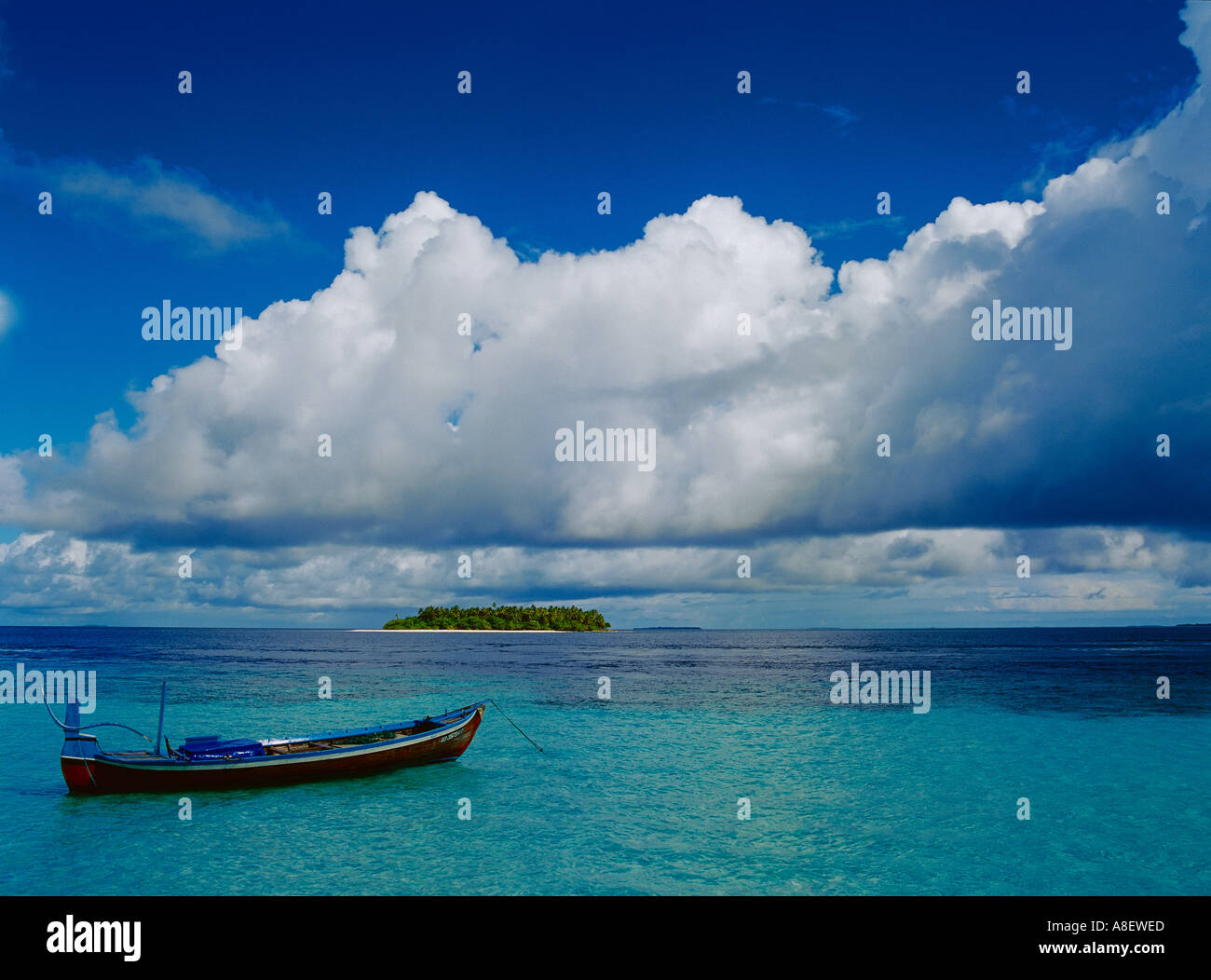 Îles Maldives océan Indien, l'atoll de Baa voile Banque D'Images