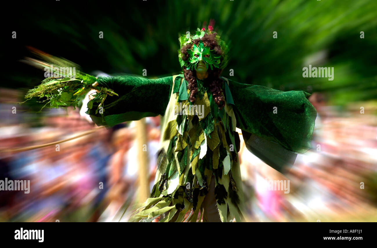 Green Man Pageant dans Pilton , Barnstaple Devon Banque D'Images