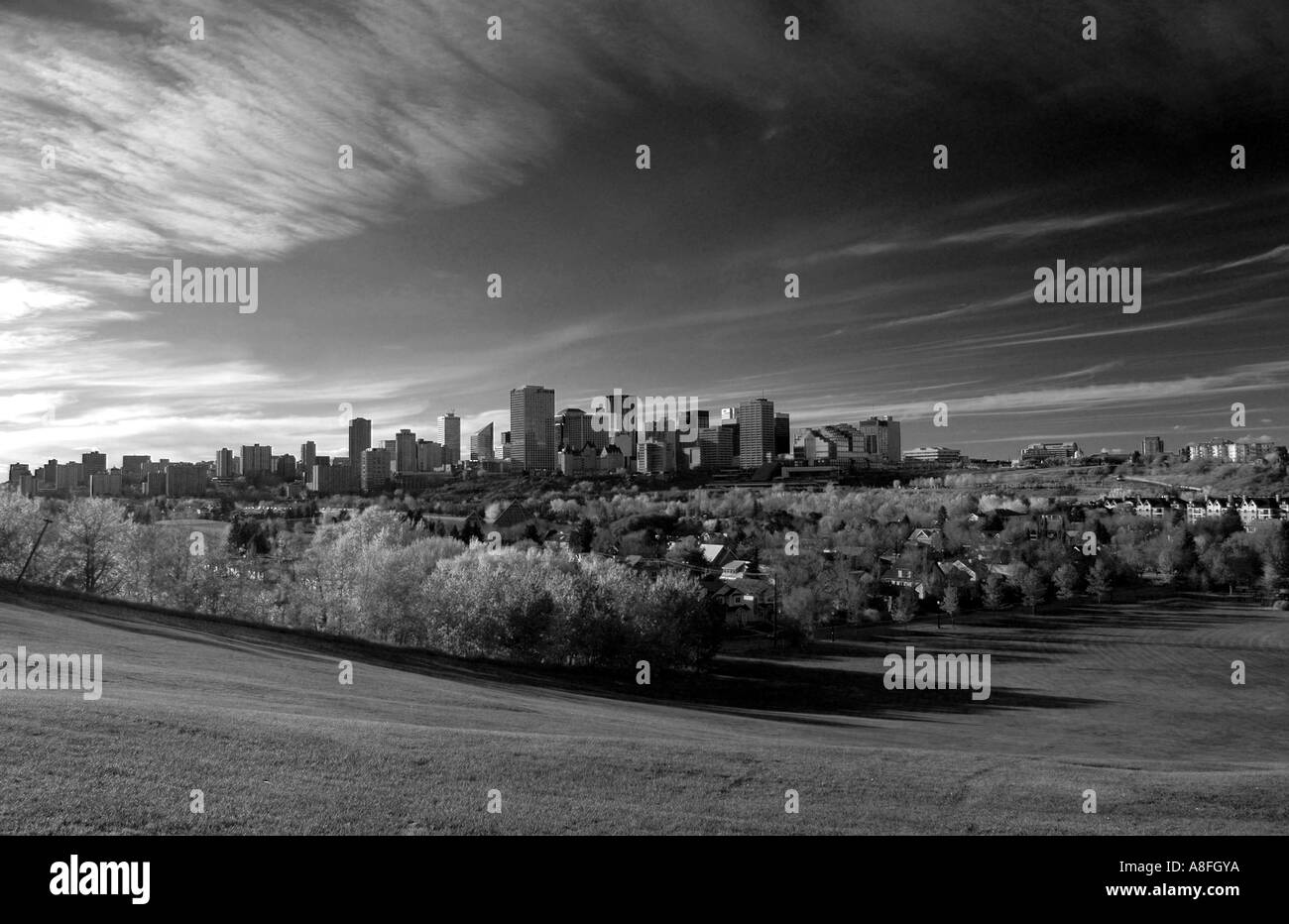 La Ville d'Edmonton sur une journée d'automne Banque D'Images