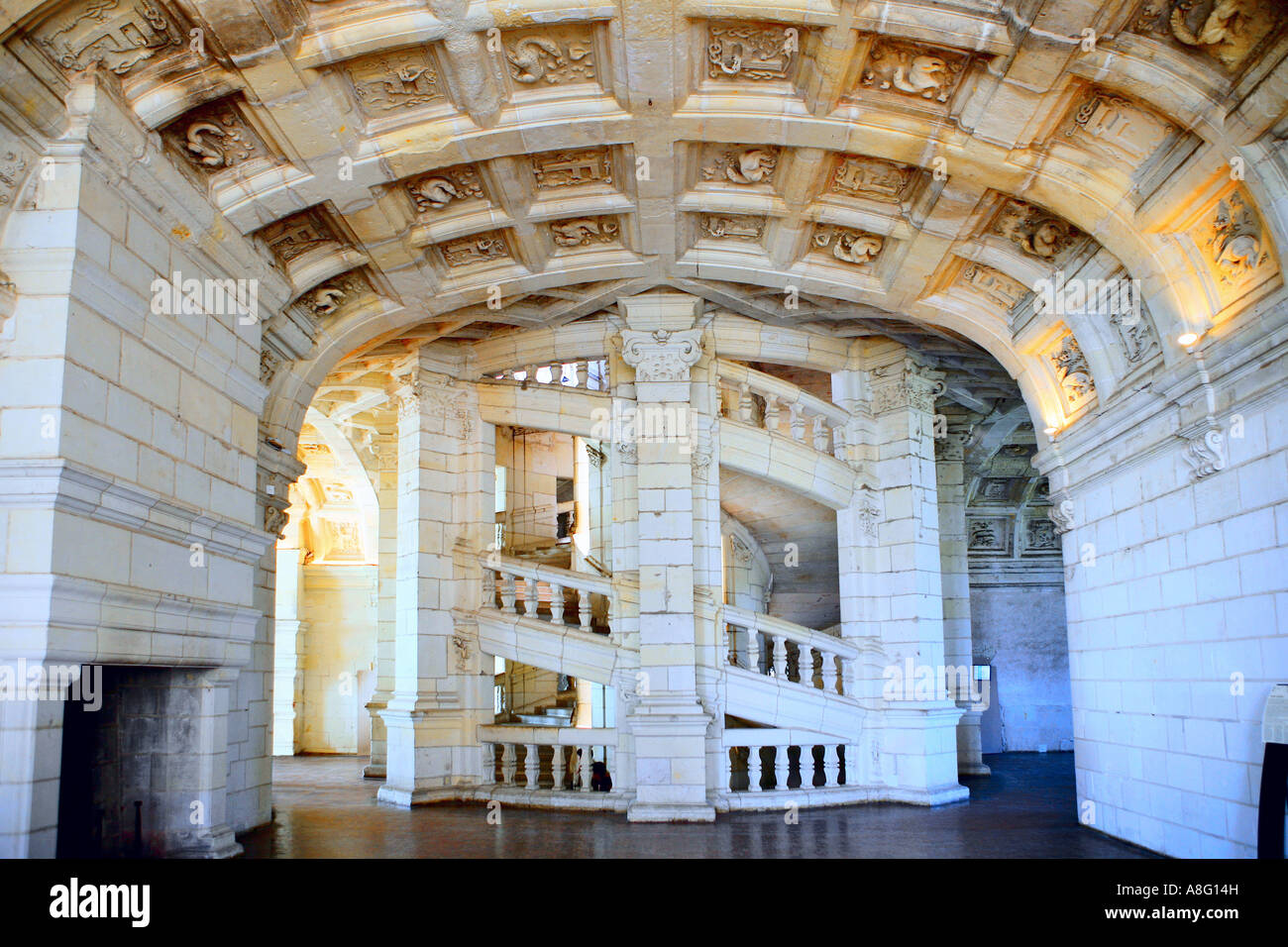L'escalier à l'intérieur du château de Chambord Loire Valley Photo