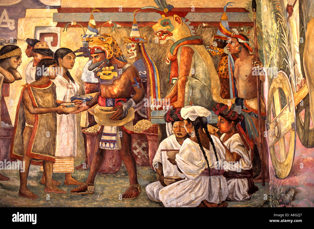 La fresque murale, Arturo, Garcia Bustos, Palais du Gouvernement d'Oaxaca Banque D'Images