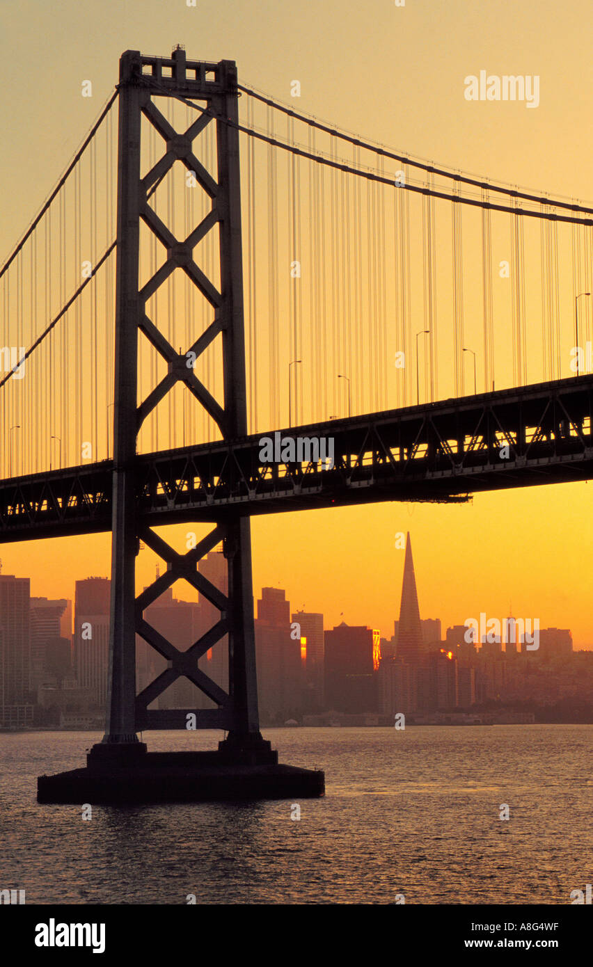 Pont d'Oakland, San Francisco, USA Banque D'Images