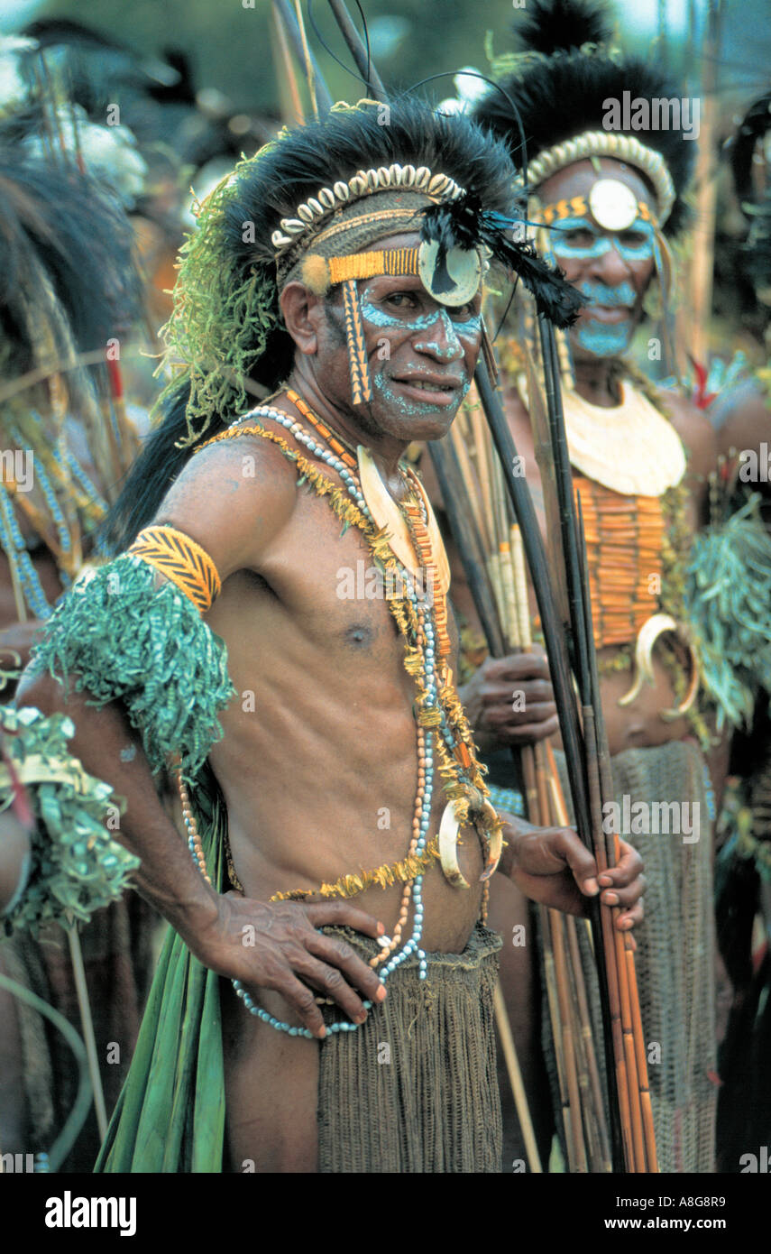Autochtones décorées, Goroka, Papouasie Nouvelle Guinée Banque D'Images