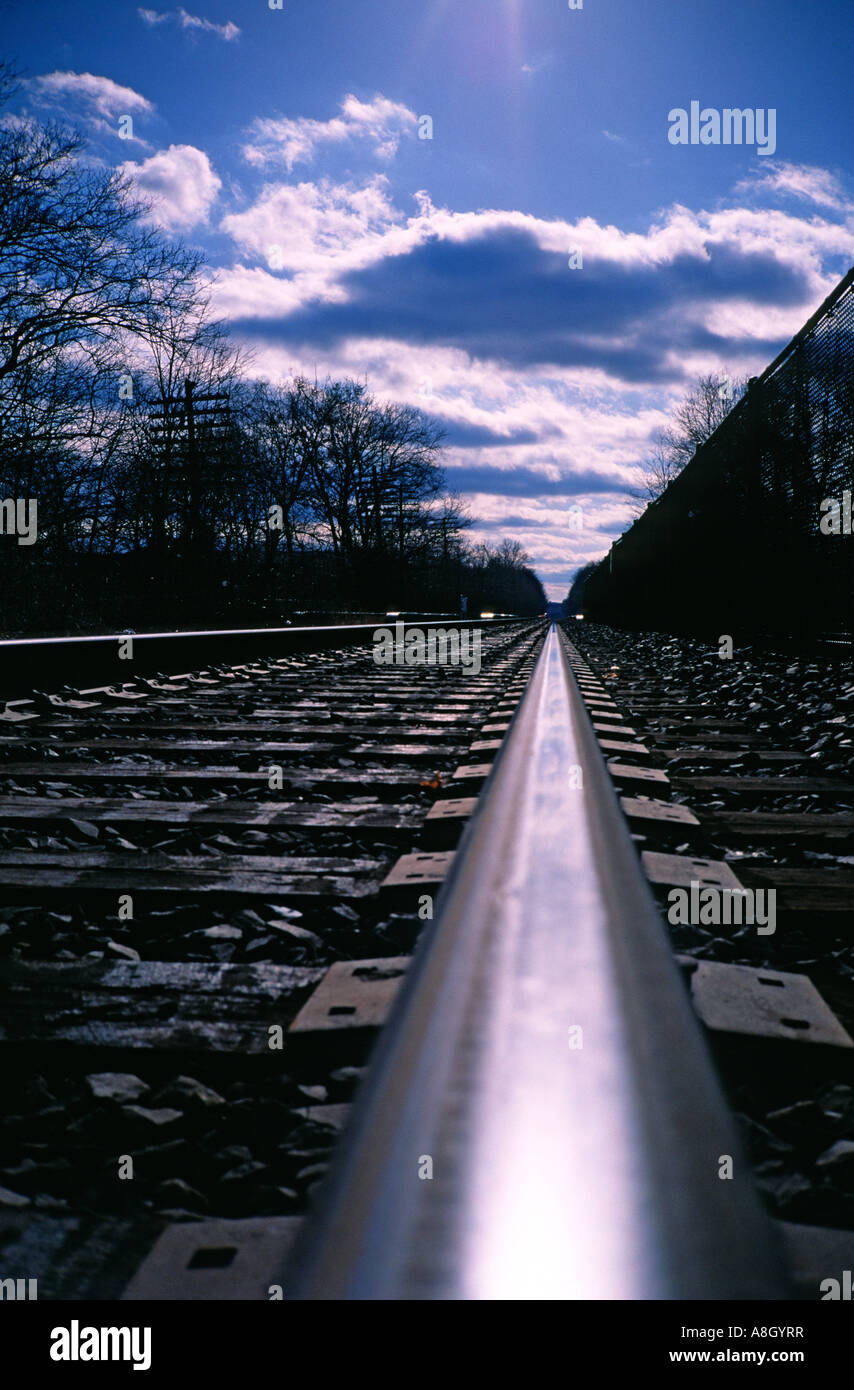 Voie ferrée sky NJ Banque D'Images