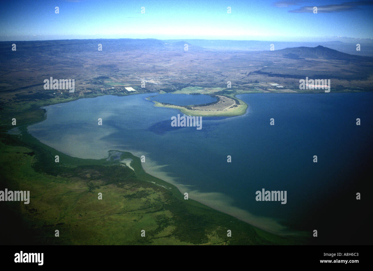 Vue aérienne du lac Naivasha Kenya Afrique de l'Est Banque D'Images