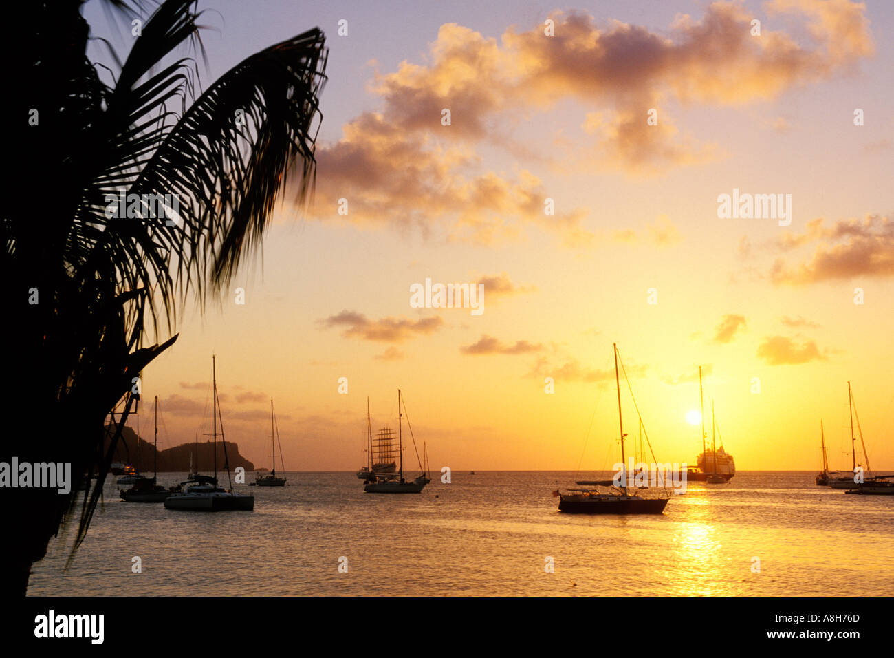 St Vincent, Bequia, Coucher de soleil, Admiralty Bay Banque D'Images