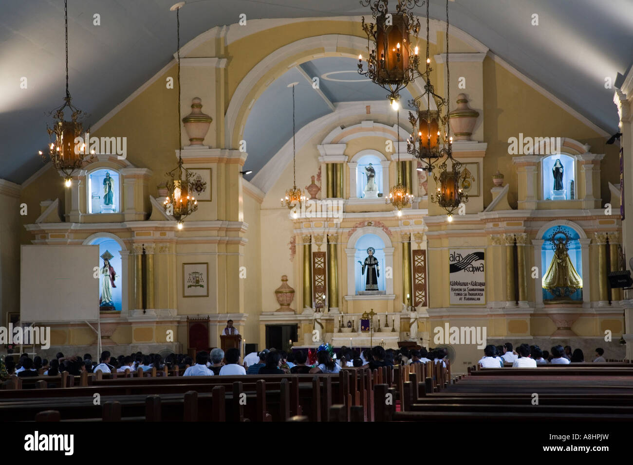 La Cathédrale St William, Laoag, Ilocos Norte, Philippines Banque D'Images