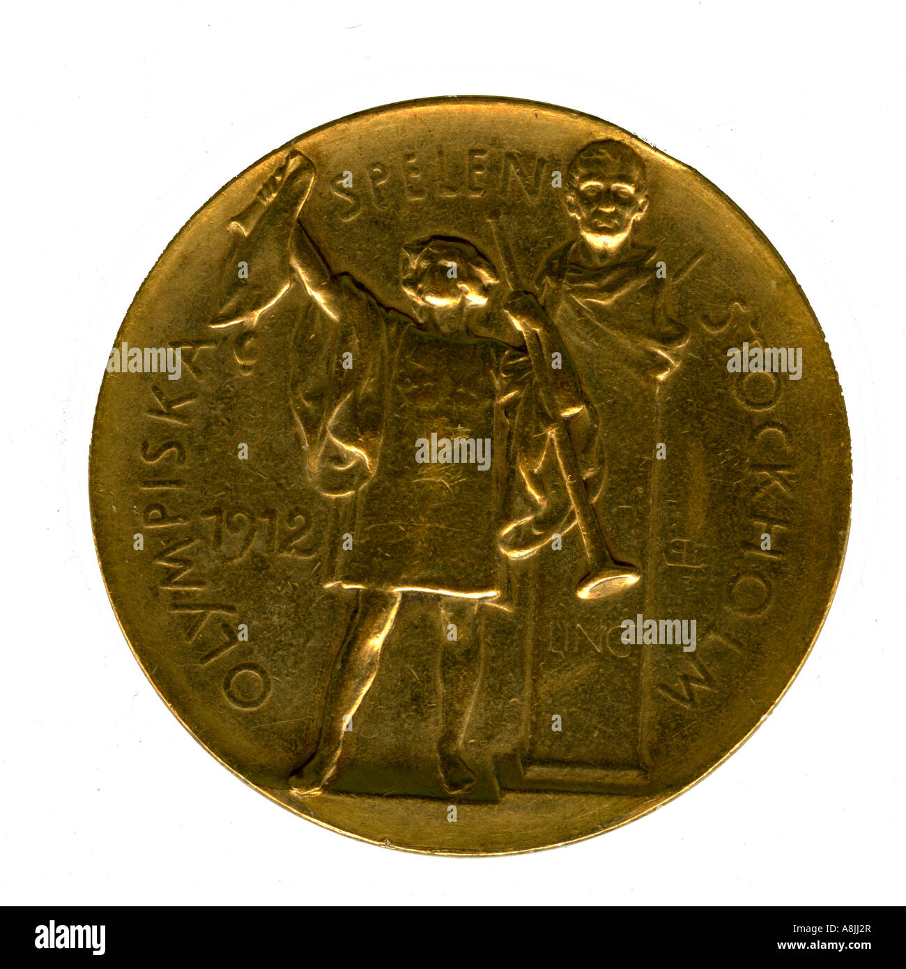 Jeux Olympiques 1912 Médaille d'effets secondaires Banque D'Images