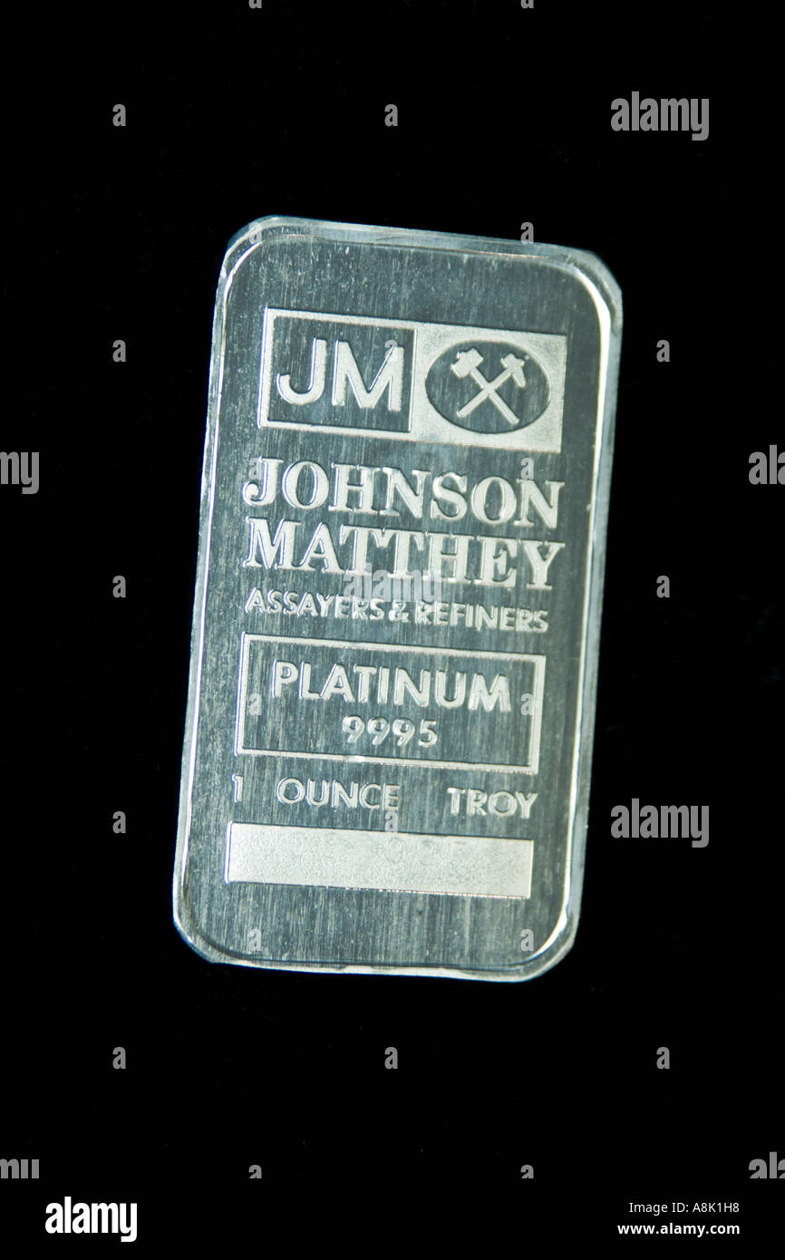 Une once troy d'assistance Platinum bar Banque D'Images