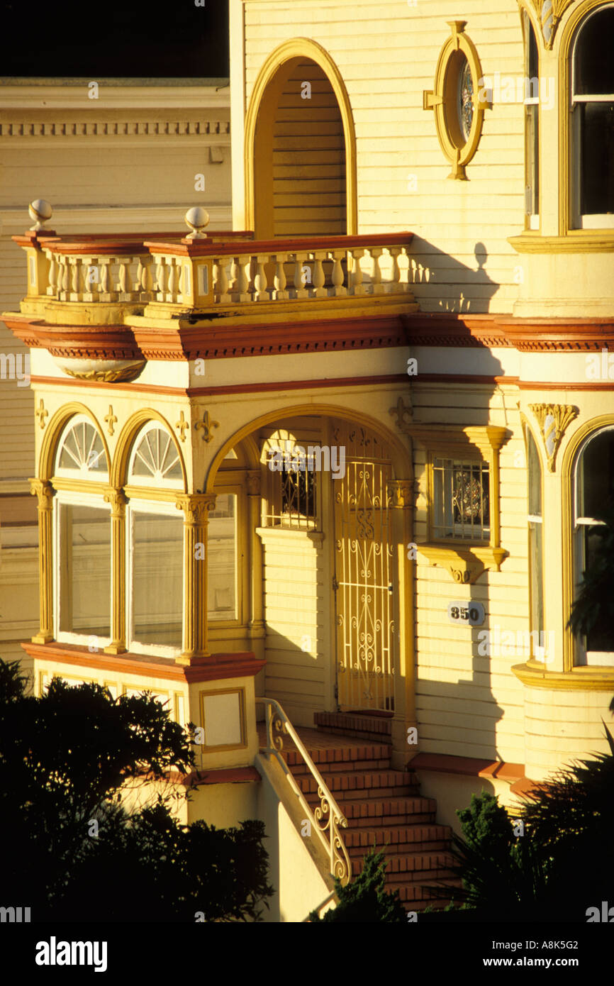 La Californie, San Francisco, victorien sur Steiner Street Banque D'Images