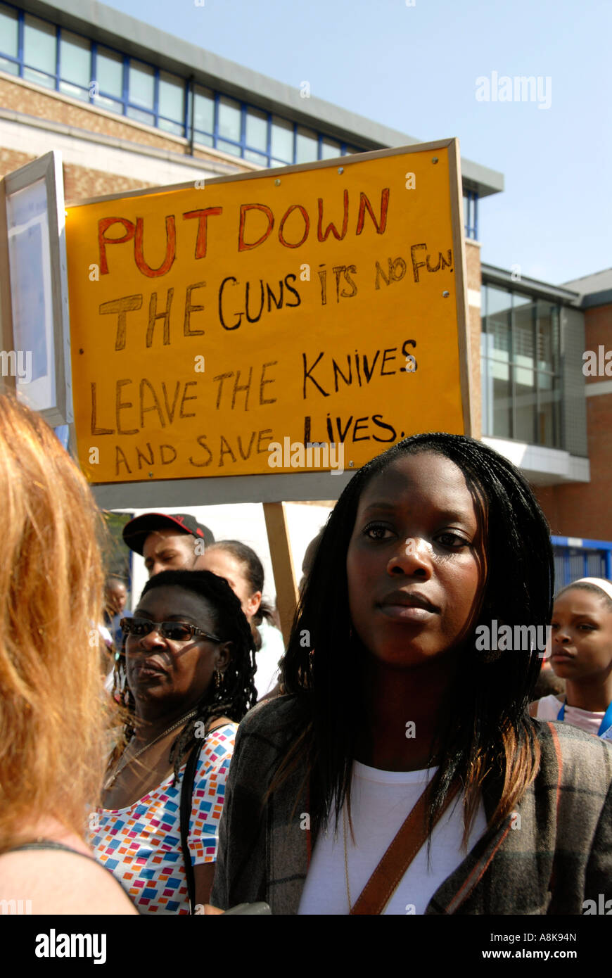 Arme anti mars à Londres par les mamans et des proches de victimes de crimes violents à Londres. Banque D'Images