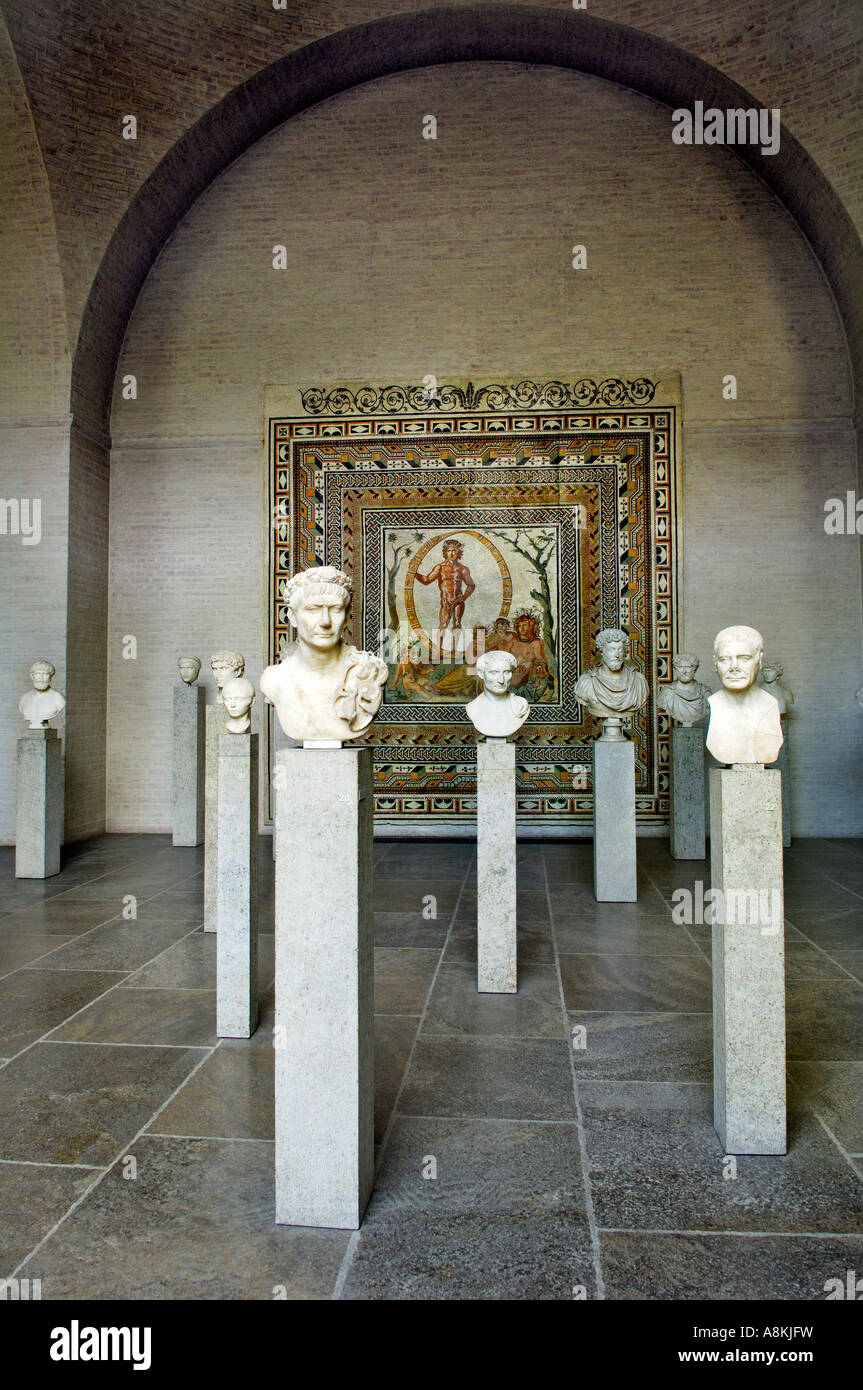 Hall de portraits romains, Glyptothèque de Munich, Bavière, Allemagne Banque D'Images