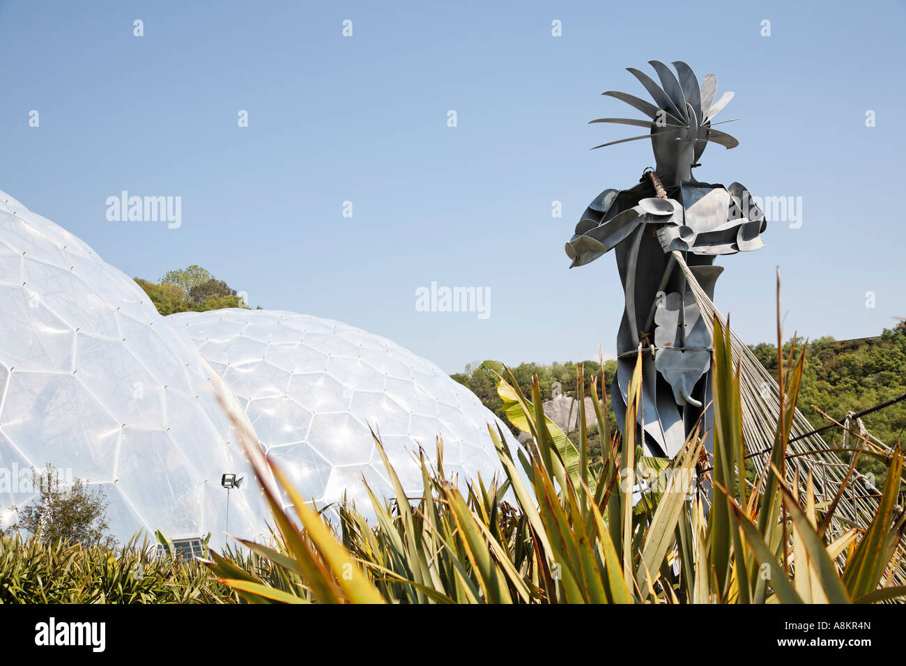 Plowman Metal Sculpture à l'Eden Project Cornwall Royaume-uni Europe Banque D'Images