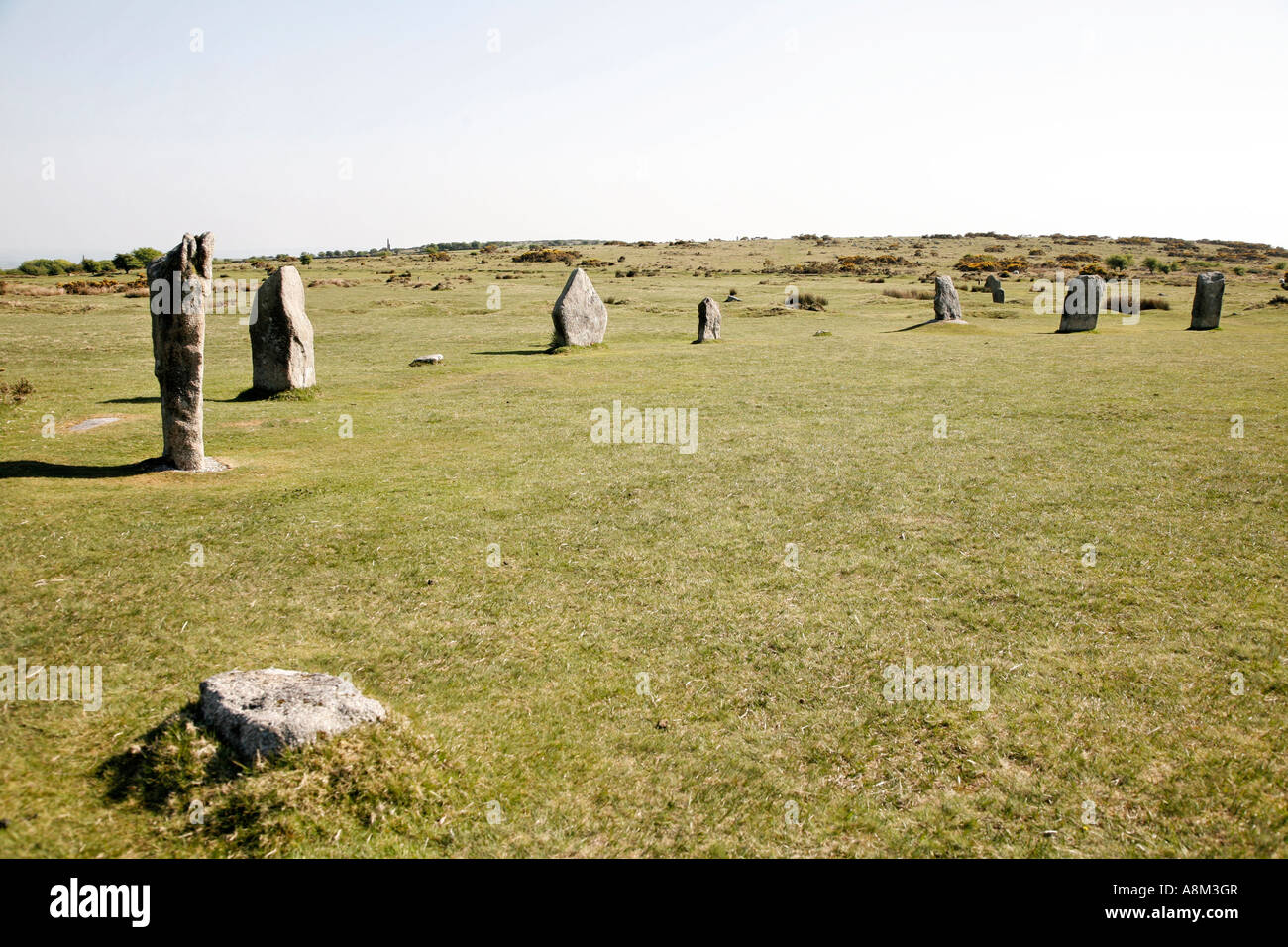 The Hurlers Stone Circle Bodmin Moor Cornwall England UK Banque D'Images