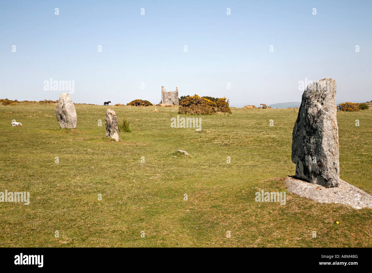 The Hurlers Stone Circle Bodmin Moor Cornwall England UK Banque D'Images