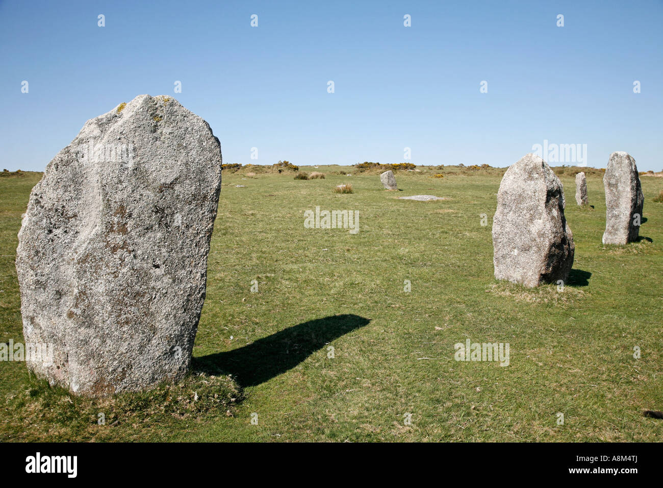 The Hurlers Stone Circle Bodmin Moor Cornwall England UK Banque D'Images