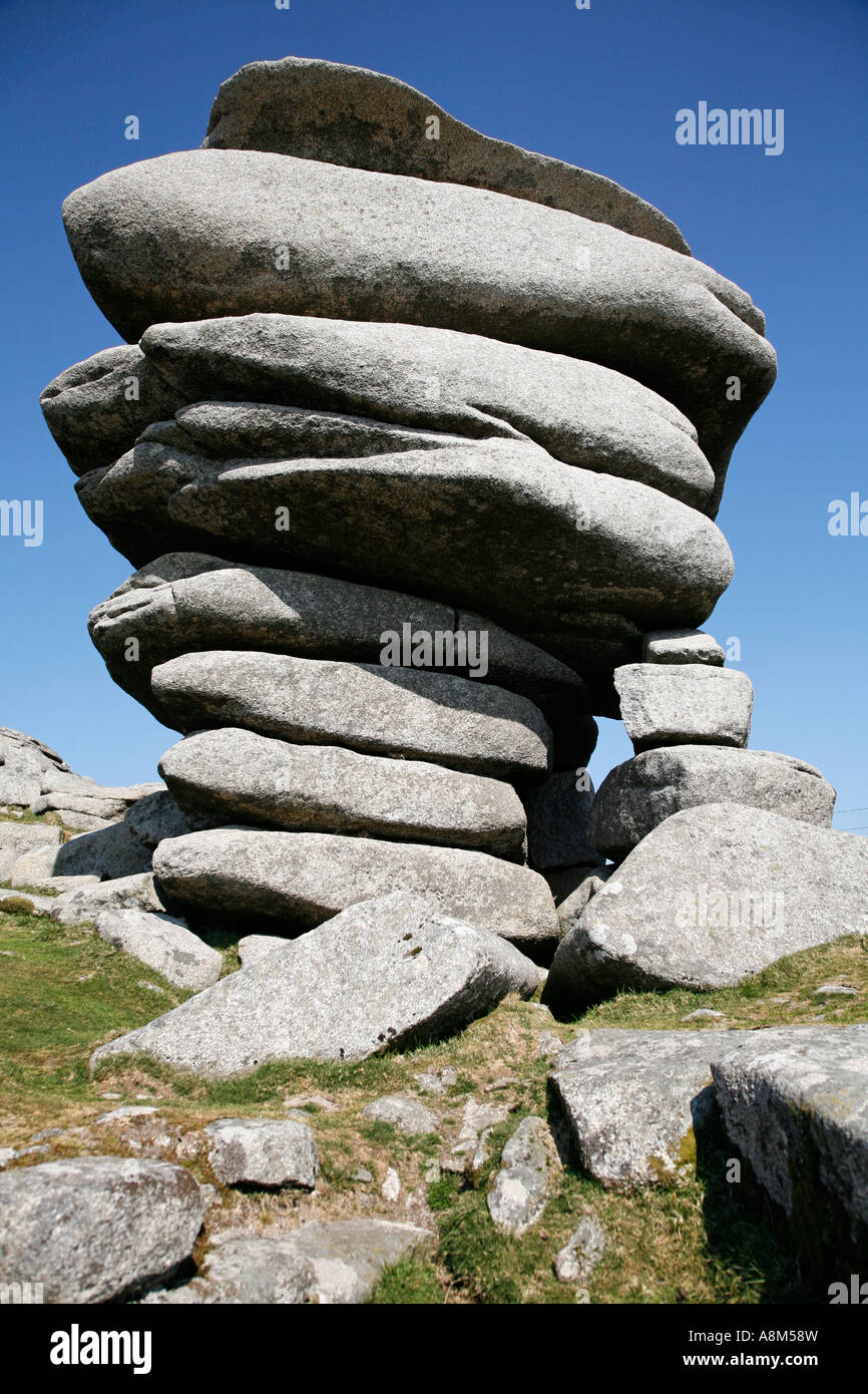 Les cercles de pierre Cheesewring Bodmin Moor Cornwall England Angleterre UK Banque D'Images