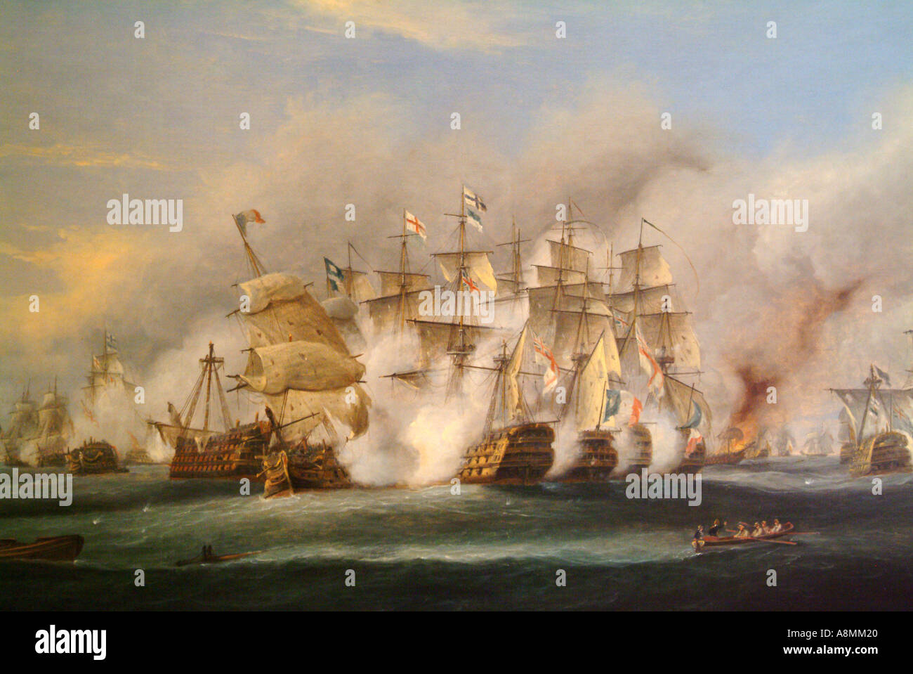 Bataille de Trafalgar 1805 Peinture à l'huile Banque D'Images