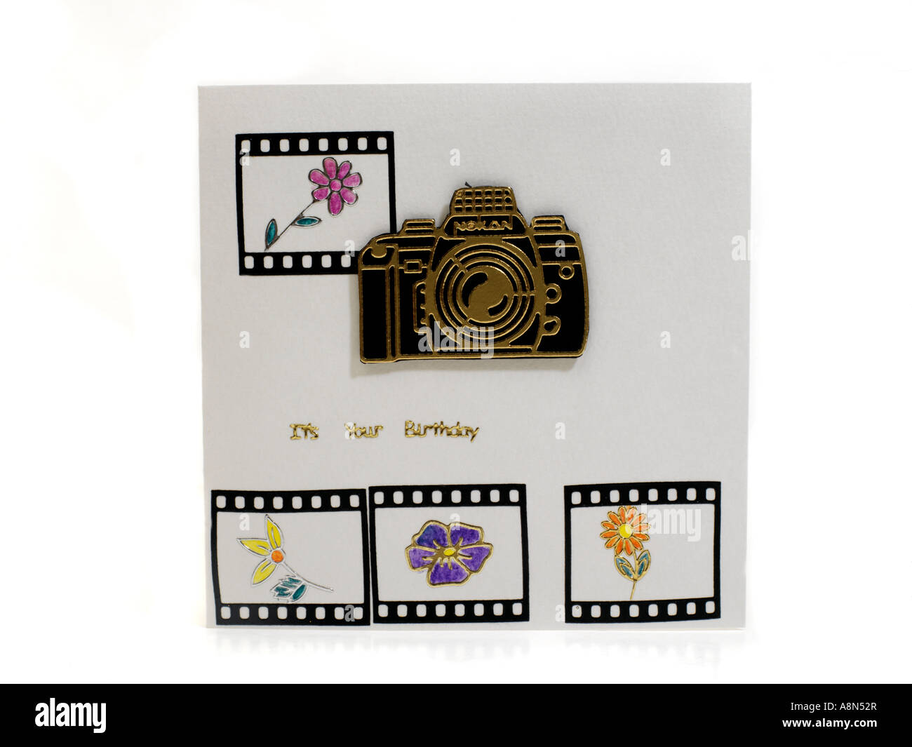 Carte De Voeux Joyeux Anniversaire Fait Main Avec L Appareil Photo Photo Stock Alamy