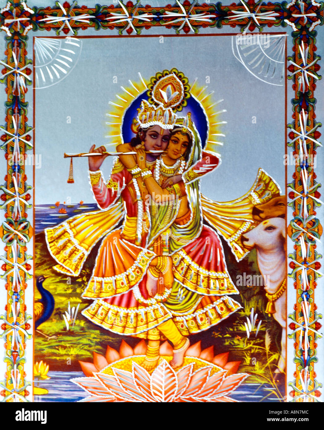 Krishna et Radha Banque D'Images