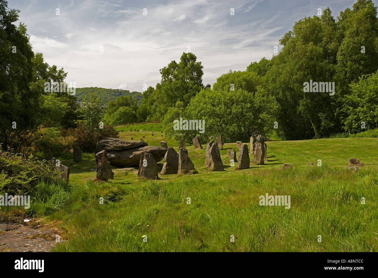 Gorsedd Stone Circle dans Pontypridd, Pays de Galles, Royaume-Uni Banque D'Images