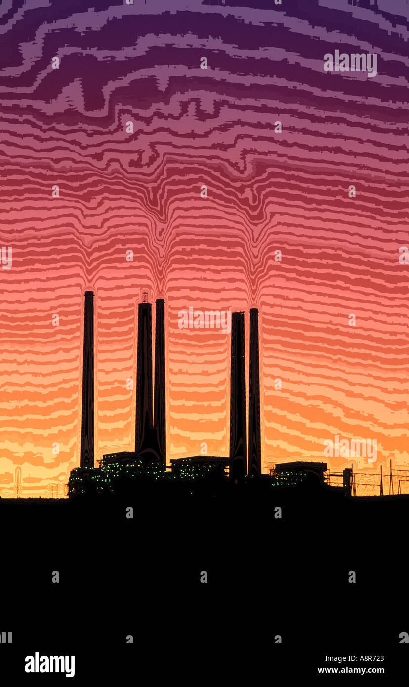 La centrale électrique au charbon, la Centrale Navajo Page en Arizona USA Banque D'Images