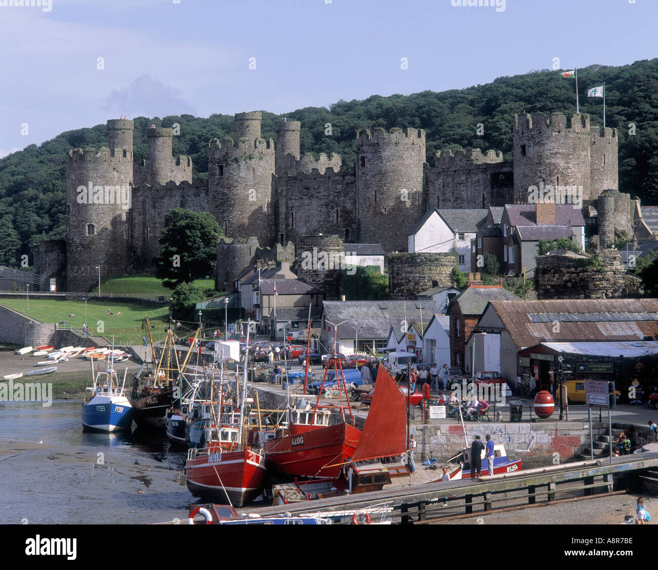 Château de Conwy Wales Colwyn Erw Fair Banque D'Images