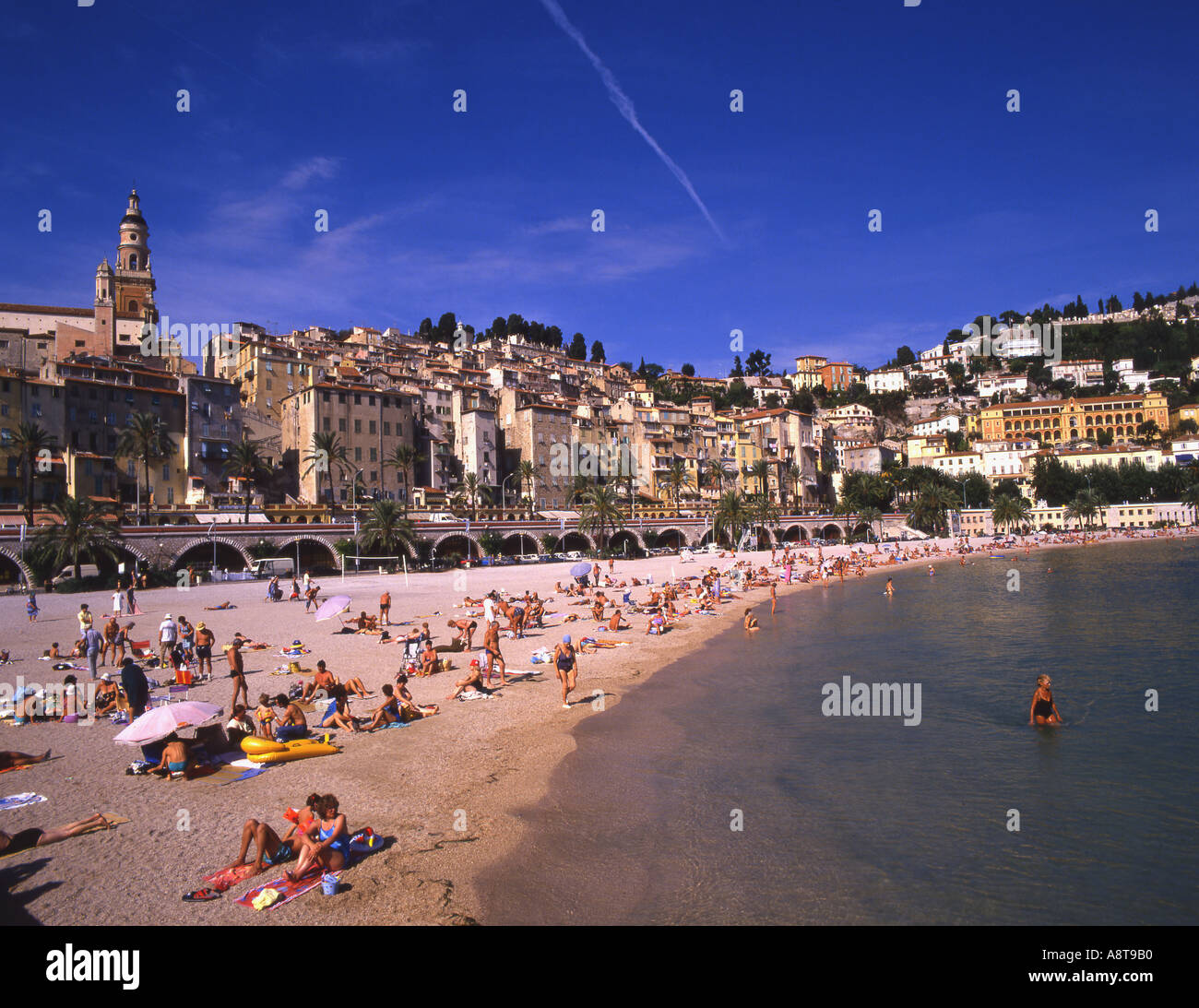 France Menton beach Banque D'Images