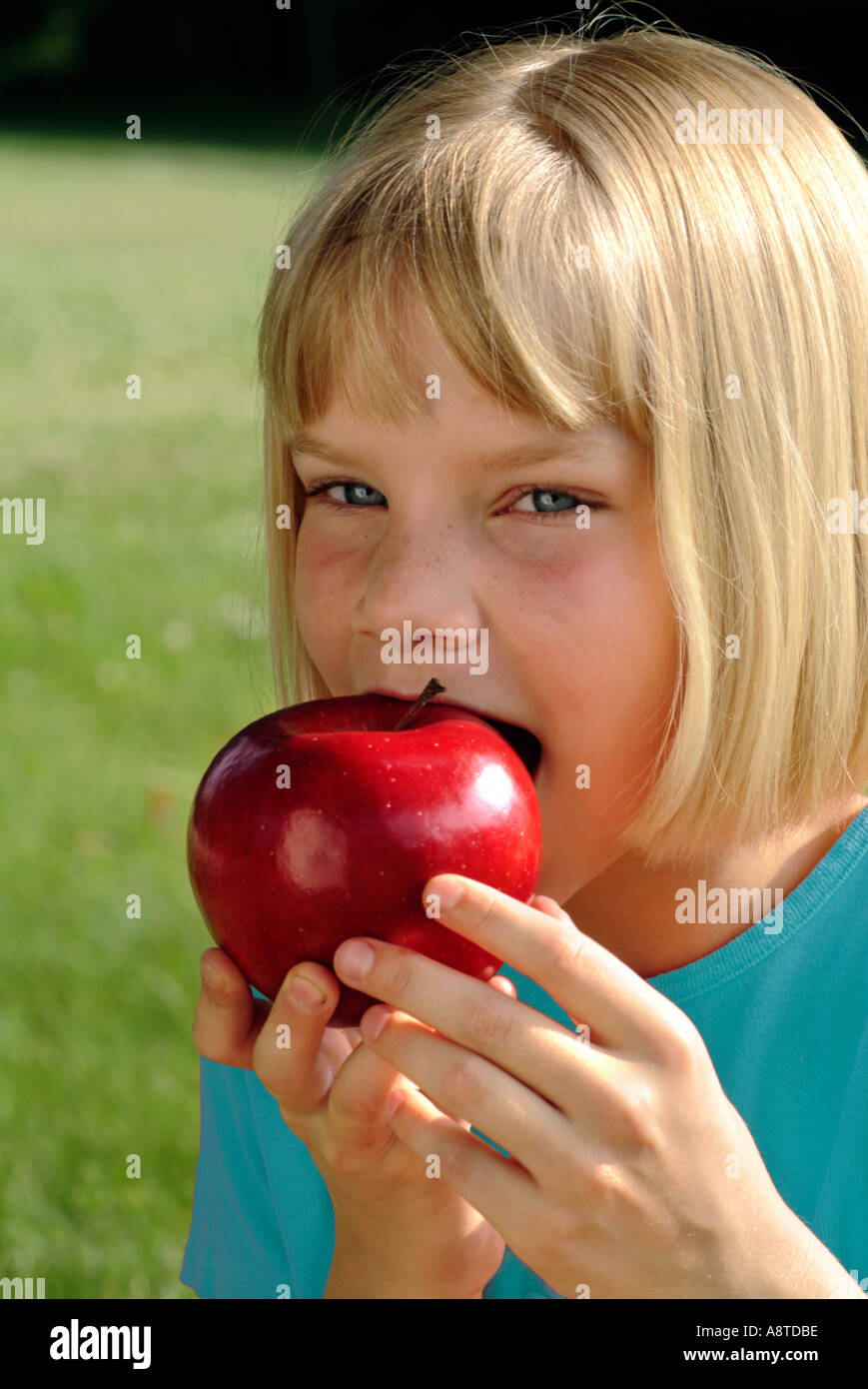 Fille de pomme Banque D'Images