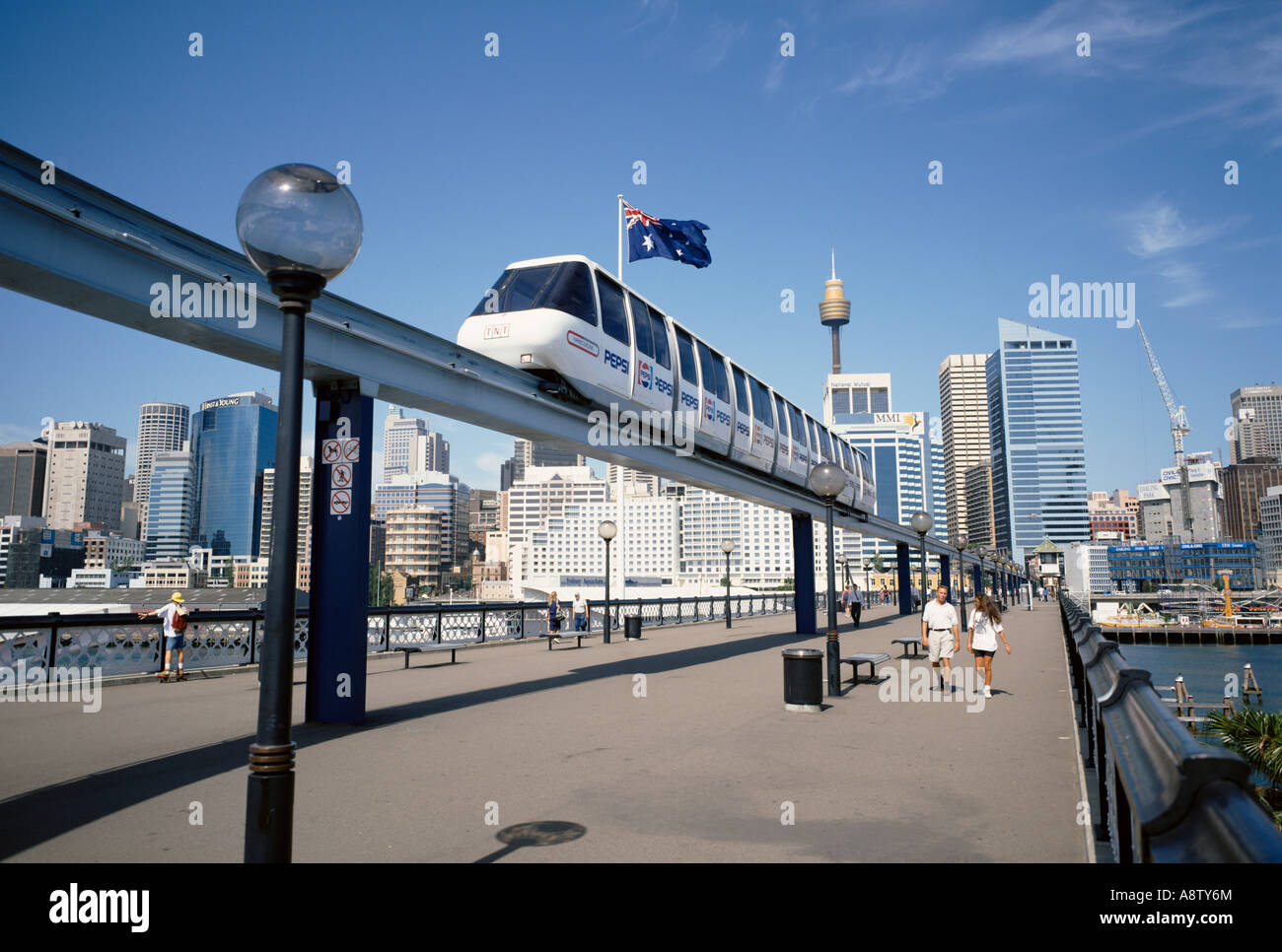 Sydney. Monorail dans la ville. L'Australie. Banque D'Images