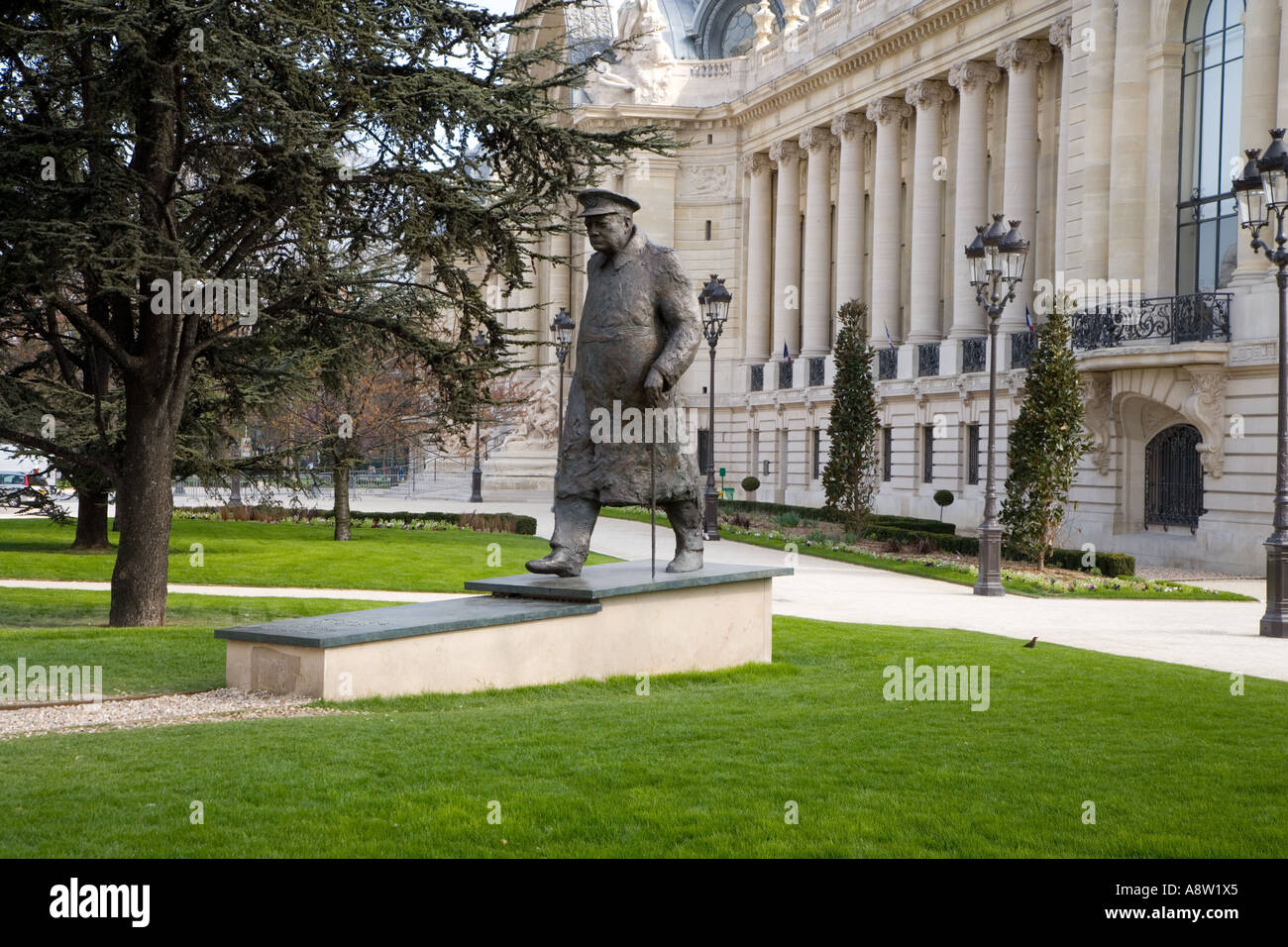 Winston Churchill Statue Paris France Banque D'Images