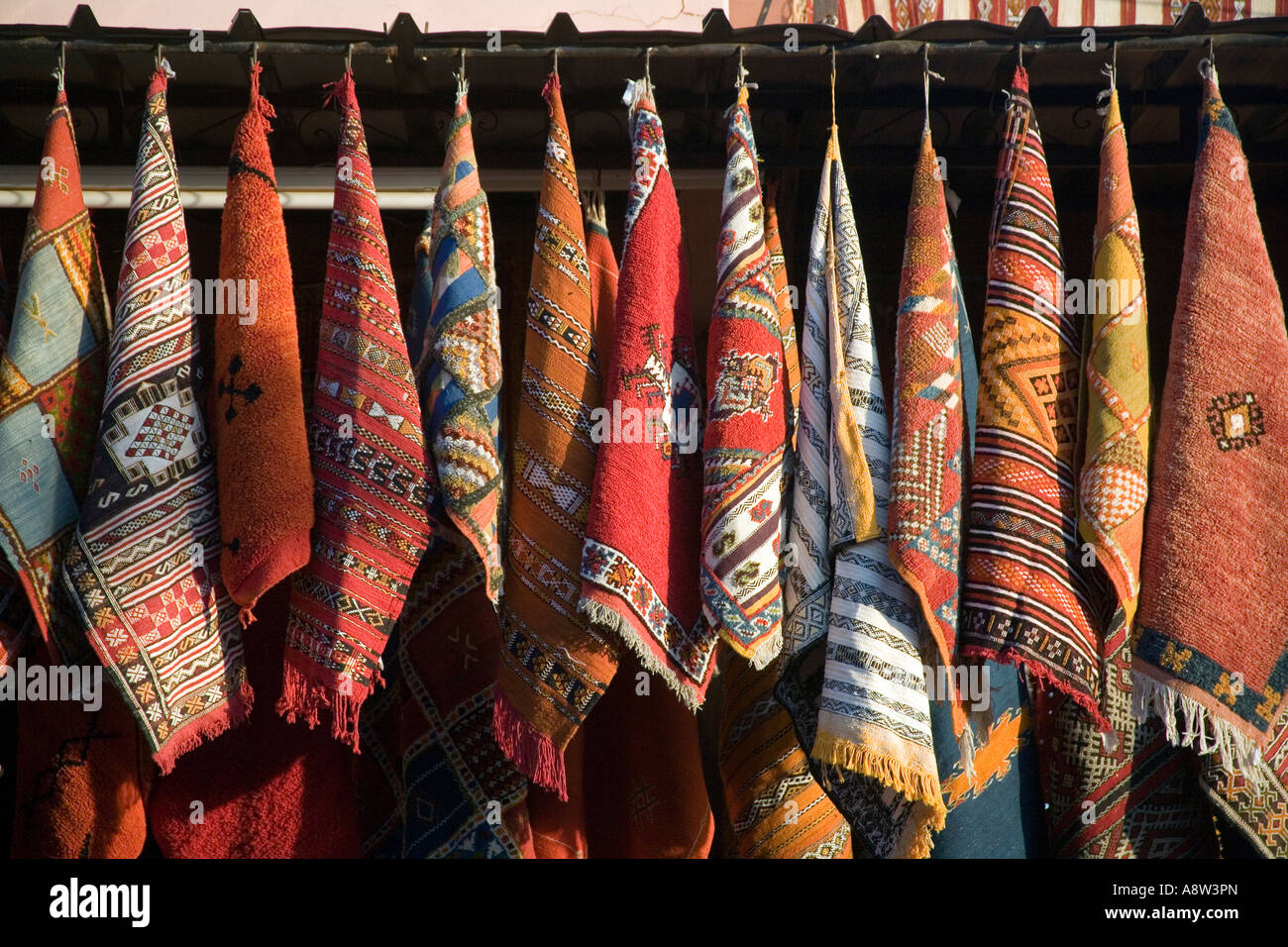 Tapis à Marrakech Maroc Banque D'Images