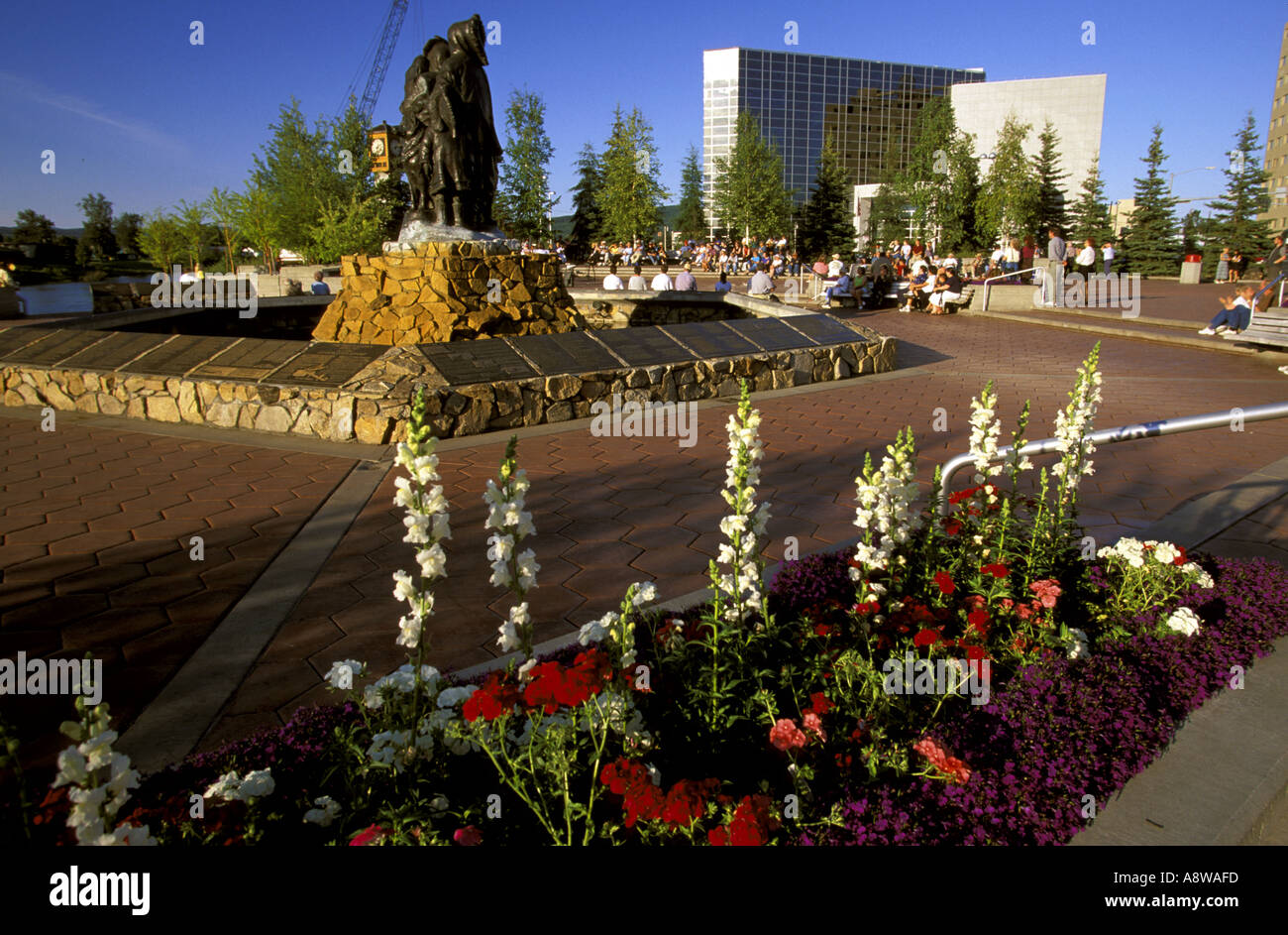 Golden Heart Plaza Fairbanks Alaska Banque D'Images