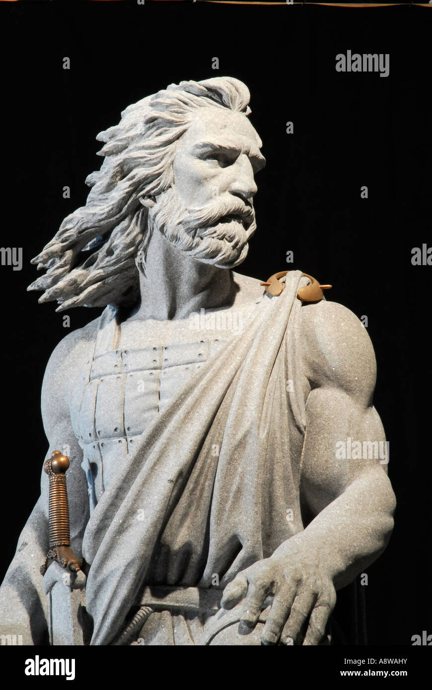 Celtic Warrior granit sculpteur Jerry Williams Banque D'Images