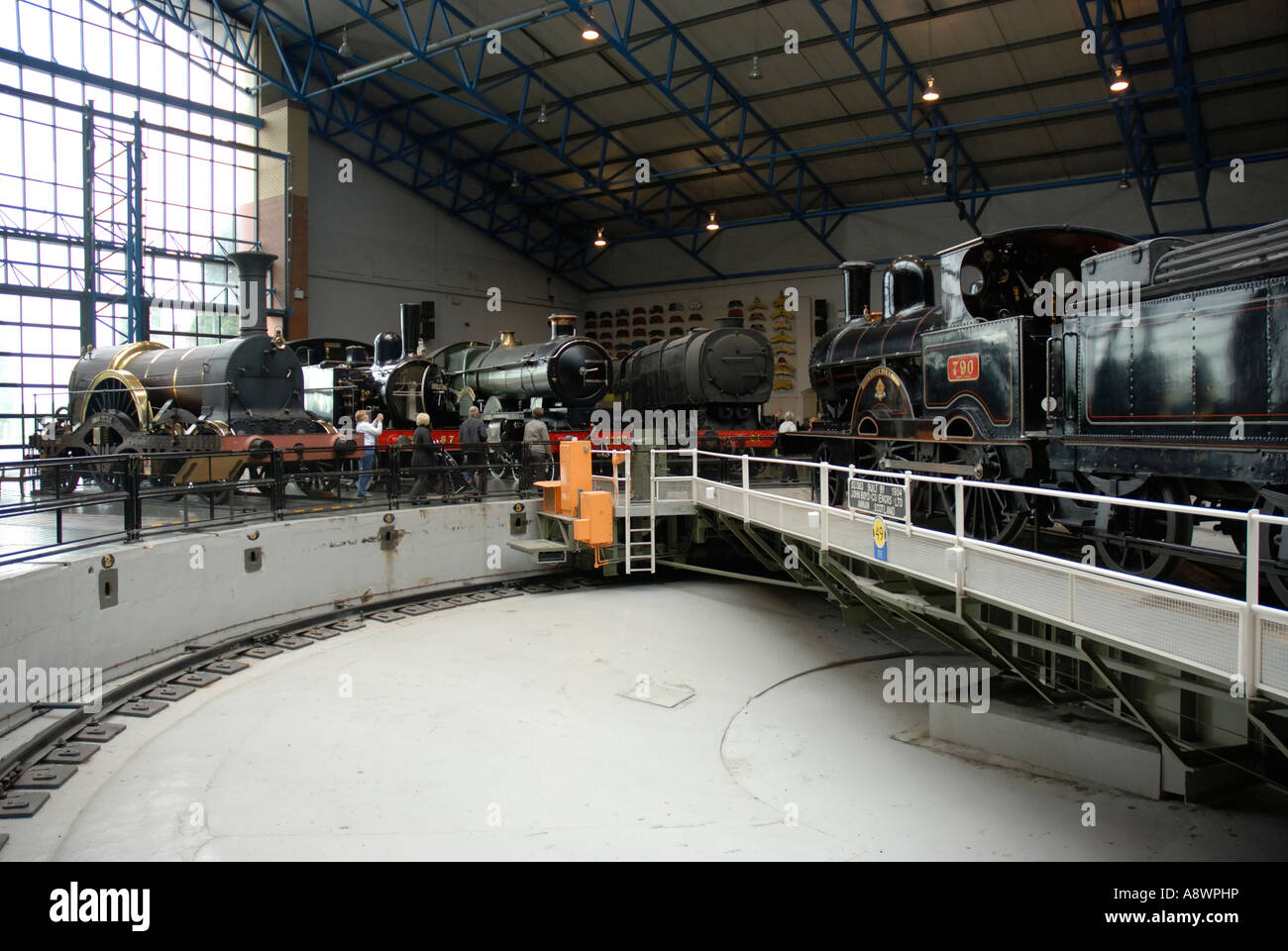 Locomotives à vapeur sur l'affichage du chemin de fer de New York en Angleterre Banque D'Images