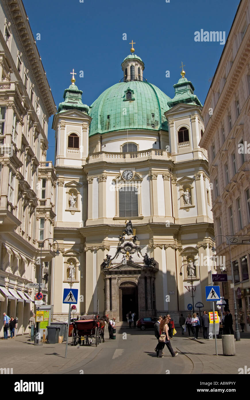 Vienne, Autriche. Peterskirche (Eglise St Peter - 1702 - BAROQUE ; Johann Lukas von Hildebrandt et Kilian Ignaz Dientzenhofer) Banque D'Images