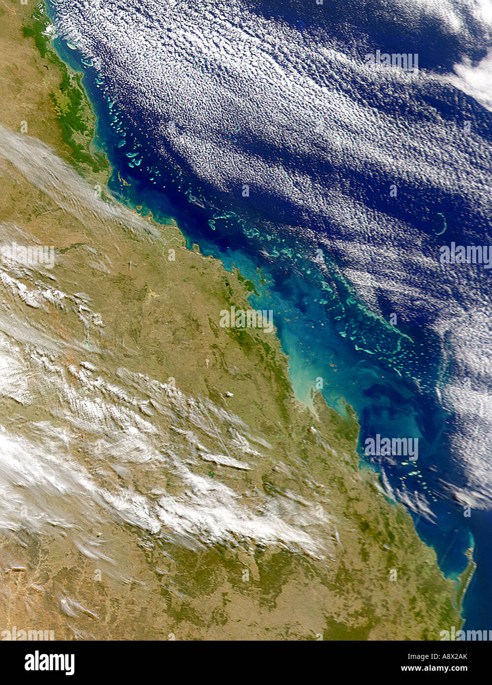 Grande Barrière de Corail vue de l'espace Photo Stock - Alamy