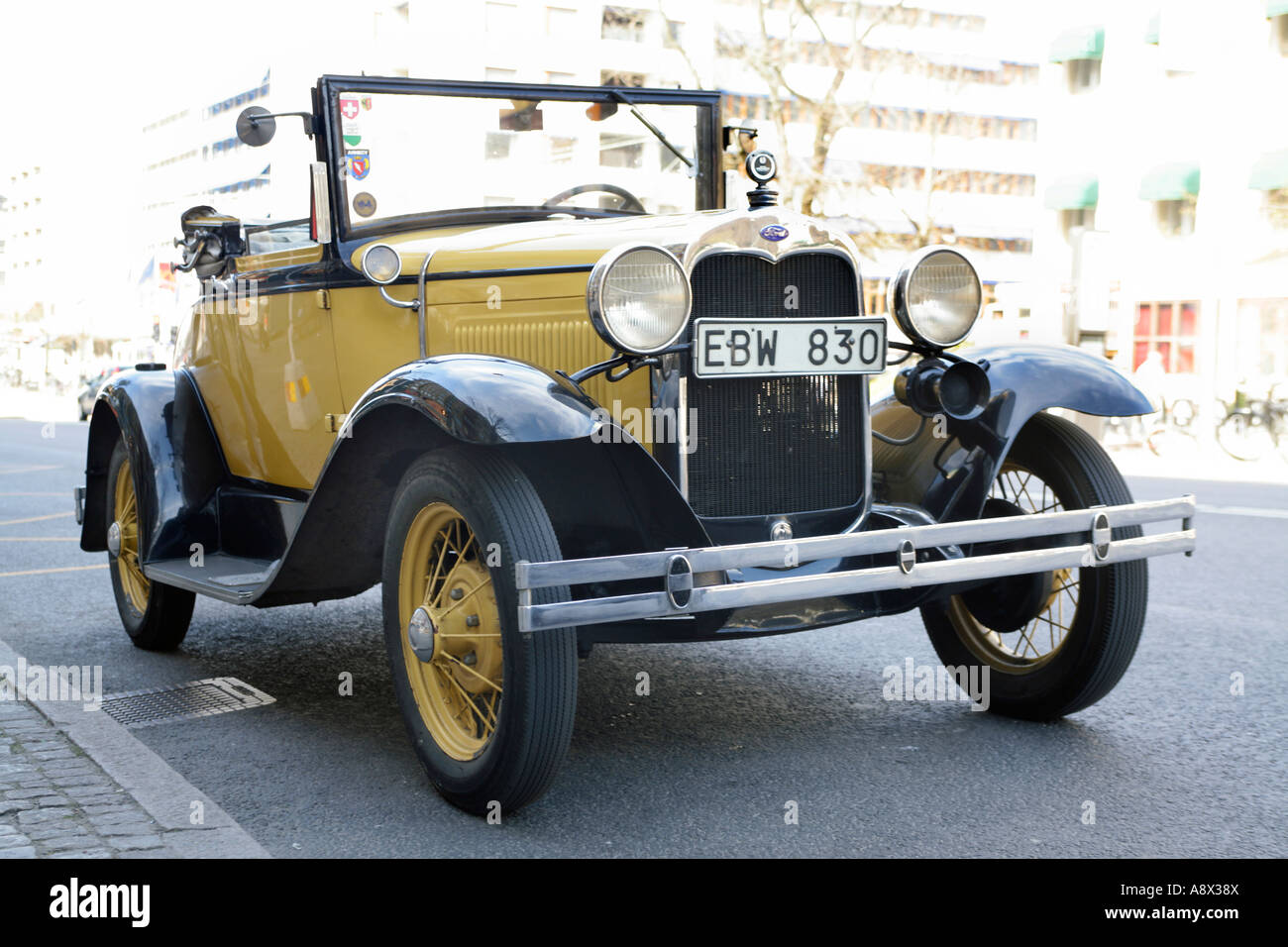 FORD UN CAB 30 1930 avec la plaque d'immatriculation suédoise Banque D'Images