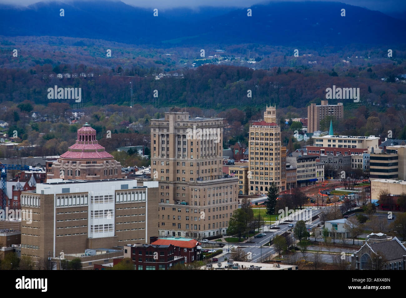 Skyline de Asheville en Caroline du Nord Banque D'Images