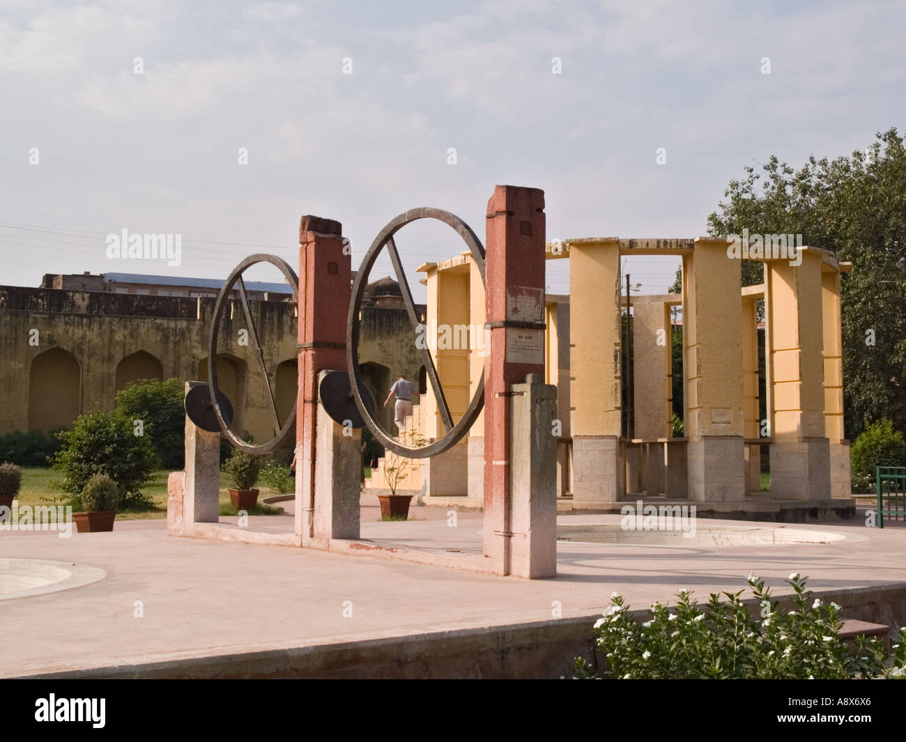 Pierre de l'observatoire Jantar Mantar instrument astronomique. Jaipur Rajasthan Inde Asie Banque D'Images